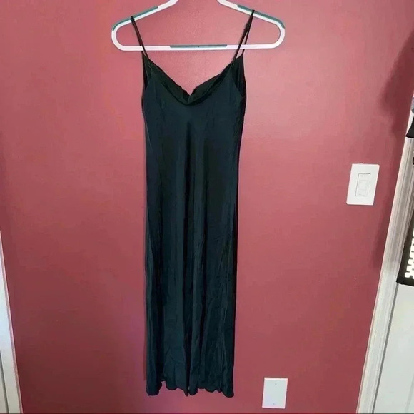 ZARA Green Satin Midi Dress - Picture 9 of 9